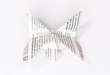 isolated butterfly flying in origami