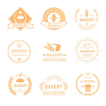 set of bakery and bread shop logos, labels, badges  design