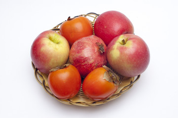 Fruits on a basket plate