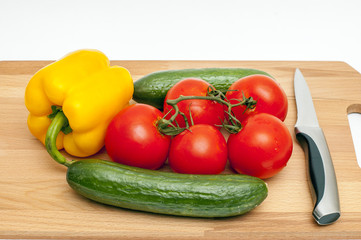 Vegetables on a cutting board