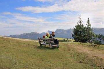 Rast auf dem Panormaberg Wank 1780m bei Garmisch-Partenkirchen