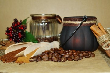 Coffee - I love coffee - beans, ground and instant coffee