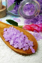 Fototapeta na wymiar bath salt with lavender