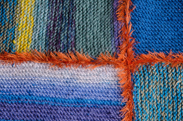 detail of a handmade woven blanket