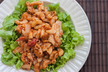 Maccaroni with fresh vegetable