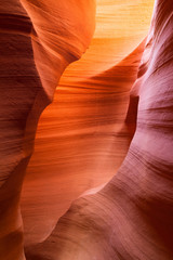 Sandstone waves and colors inside iconic Antelope Canyon