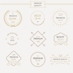 Set of premium quality labels and badges