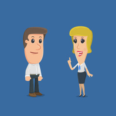 The manager tells the client about different functions