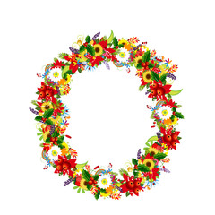 Floral letter O for your design