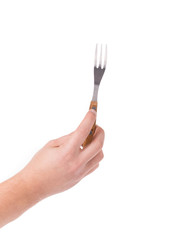 Man hand with fork