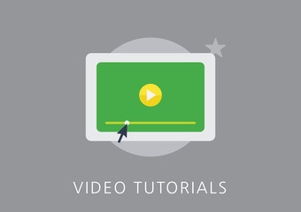 video tutorials concept flat icon