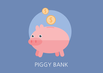 piggy bank concept flat icon