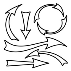 Set of silhouettes arrows.