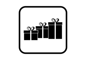 Gift vector icon on white background