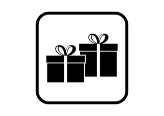 Gift vector icon on white background