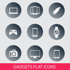 gadgets trendy round icons set 2  vector illustration, eps10