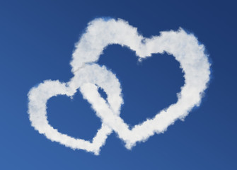 Heart clouds valentine's day concept