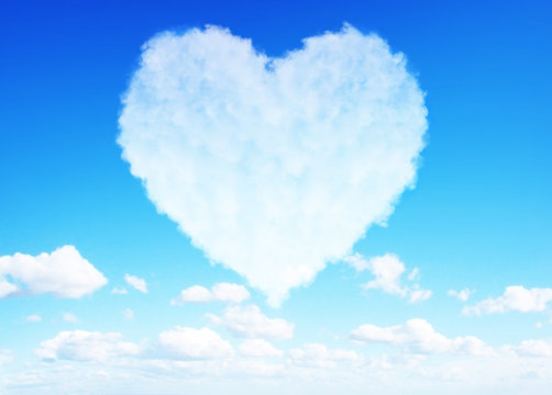 Heart clouds valentine's day concept