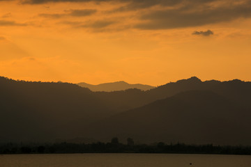 sunset in the mountains