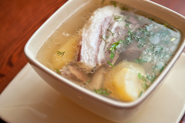 soup with lamb meat