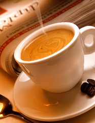 Fresh coffee served in the evening