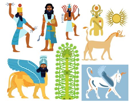 Ancient Babylonian gods, creatures and symbols