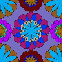 mosaic seamless floral pattern.Vector pattern