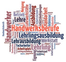 Obraz premium Wortwolke zu Berufsausbildung