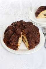 top view chocolate Panettone