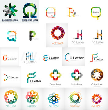 Set of universal company logos and design elements