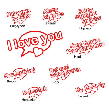 word i love you in different languages, love concep