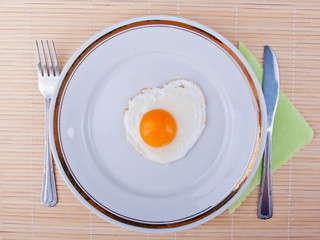 Fried egg on plate