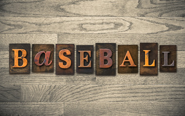 Fototapeta premium Baseball Wooden Letterpress Concept