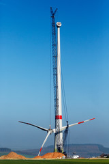 Obraz premium Windmill construction site