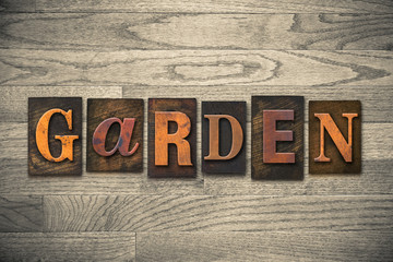Fototapeta premium Garden Wooden Letterpress Concept