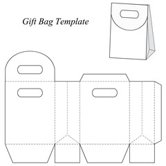 Gift bag template with round lid