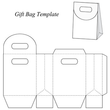 Gift bag template with round lid