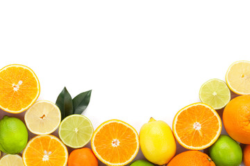 Citrus fruits. Oranges, limes and lemons