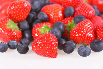 Strawberries and blueberries
