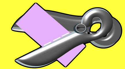 Tijeras cortando papel