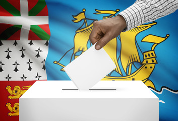 Ballot box with national flag - Saint Pierre and Miquelon