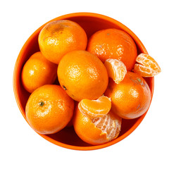 Fresh mandarins in bowl