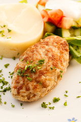 cutlet with mashed potatoes