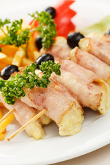 french fries with bacon and cheese