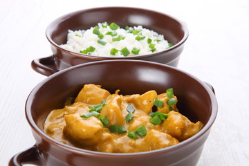 Curry chicken and rice