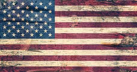 USA flag on Birch Bark - 76271243