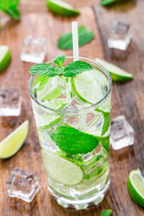 Cocktail with lime and mint