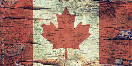 Canada flag on Birch Bark