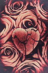 Broken Heart on Roses - Faded - 76271446
