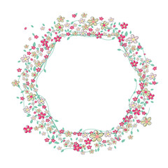 Summer flowers frame vector